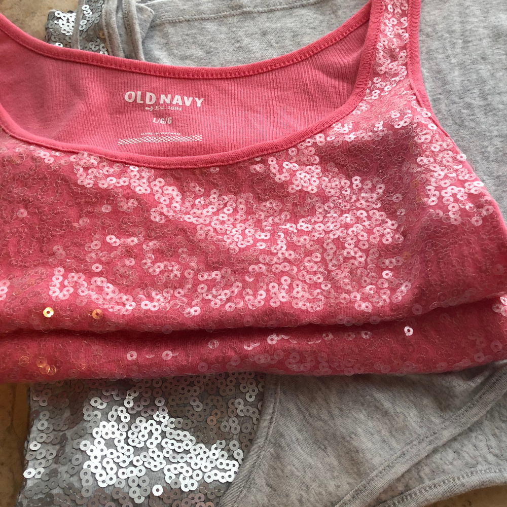 Summer is calling! Sequin tank tops  Pink & Gray 2